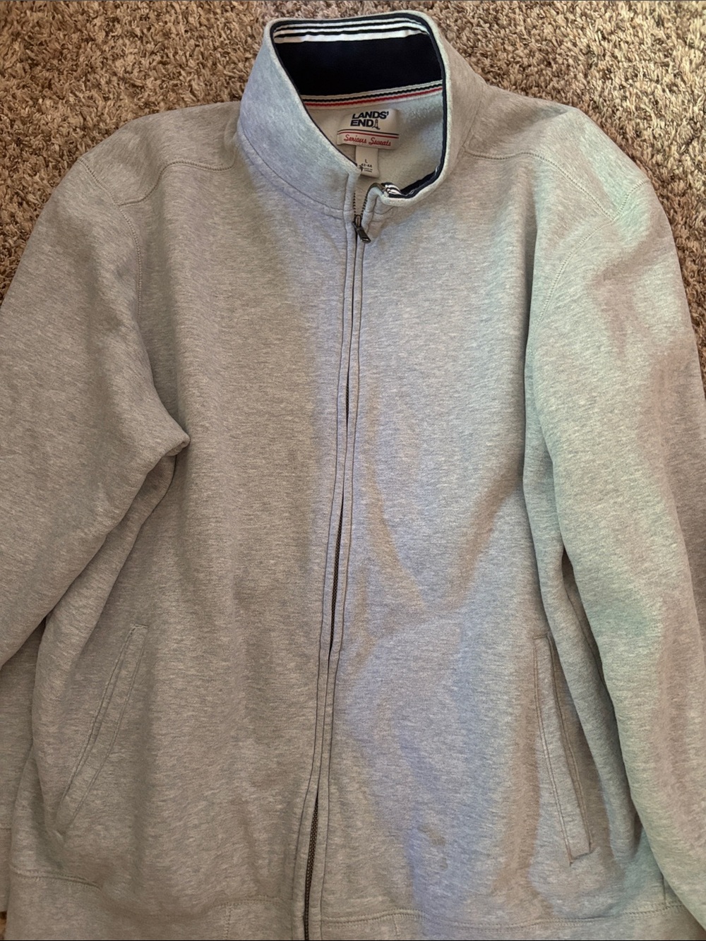 Lands' End Heather Gray Zip-Up Jacket